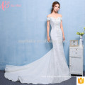 Cheap Trumpet Pure White Wedding Dresses Made in China